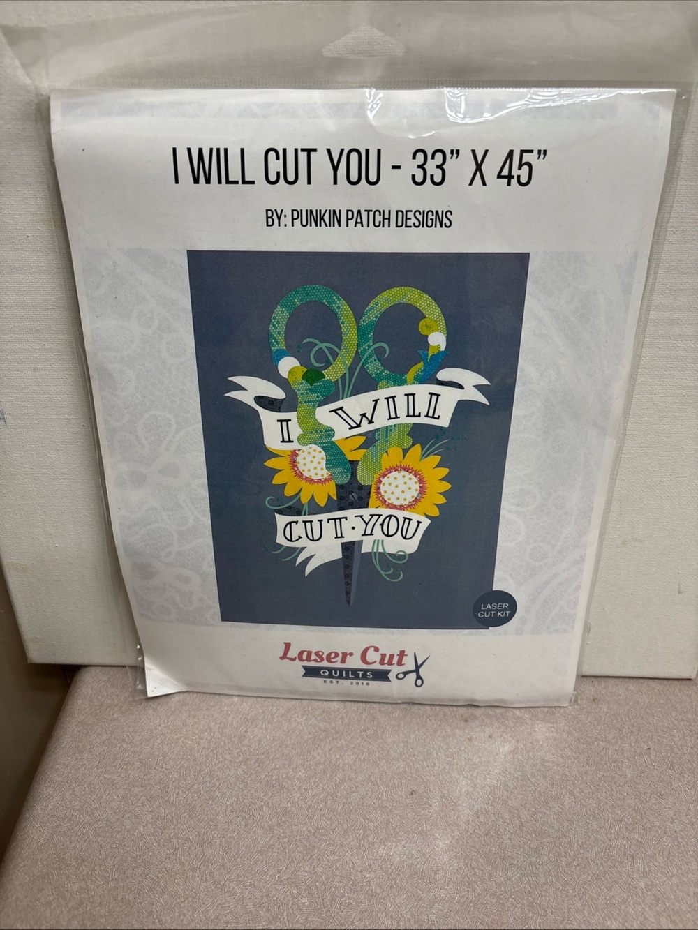Laser Cut Quilts I Will Cut You Quilt Kit 33” x 45” Punkin Patch Designs NEW